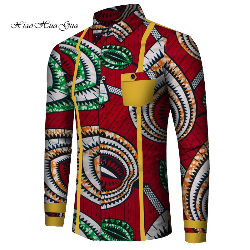 Рубашка с длинными рукавами для мужчин Базен Riche традиционная африканская одежда хлопковые топы с принтом африканская Дашики Повседневная