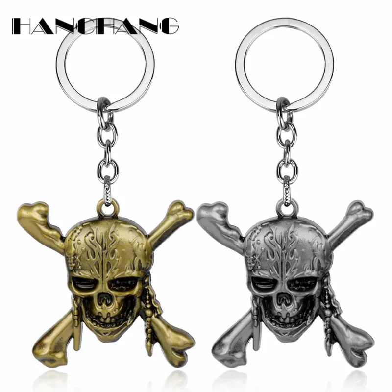 

Pirates of the Caribbean Key Rings Captain Jack Sparrow Skull Mask Keychain 2018 New Fashion Jewelry Car Key Holder