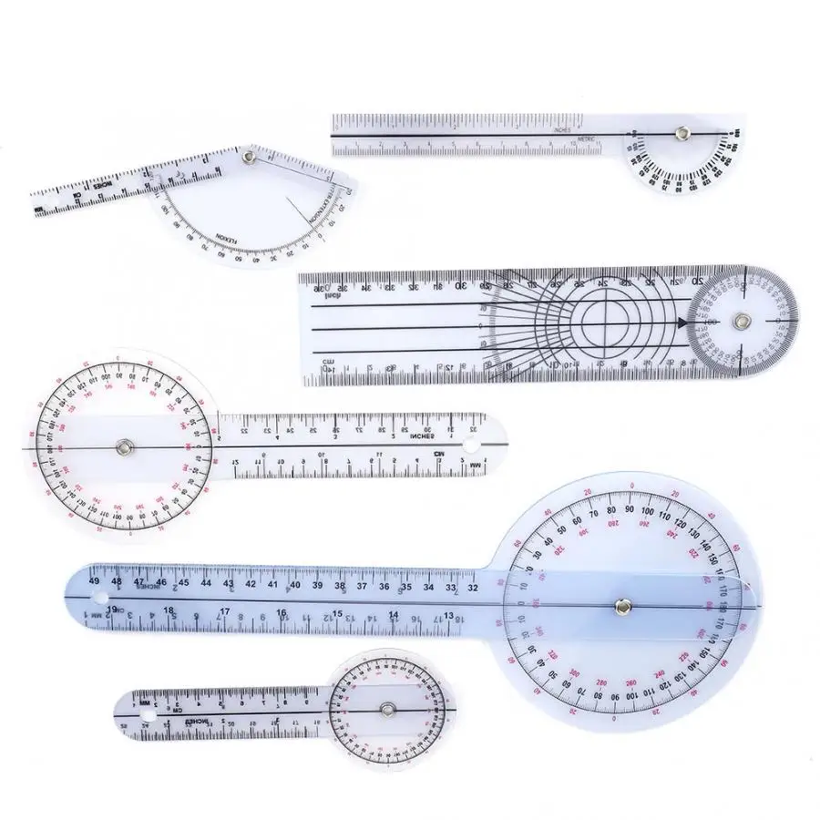 

Medical Angle Ruler 6pcs 6/8/10/12 Inch 360 Medical Rulers Spinal Goniometer Angle Ruler Protractor