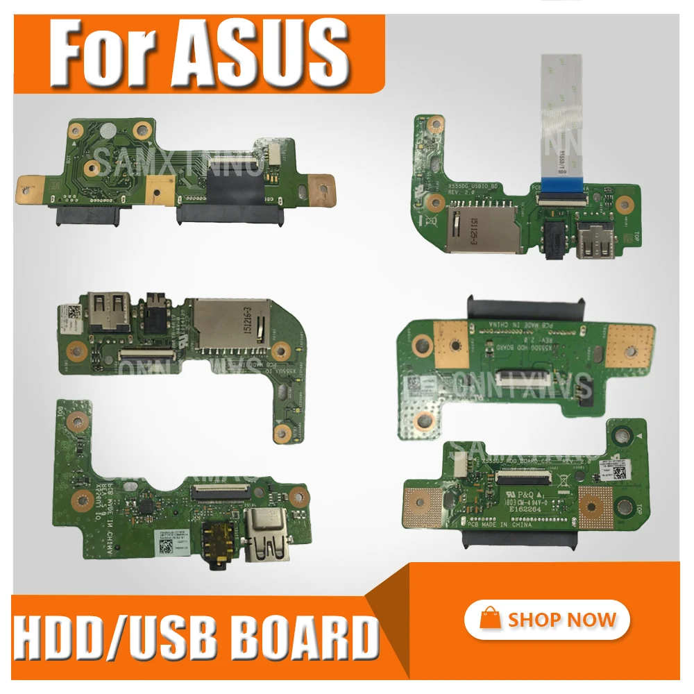 Kopen Voor Asus X555DG X555D X555QG X555Q X555YI X556U X556UJ X556UV X555U X555UJ Hdd Board Harde Schijf Usb Board Io audio Card