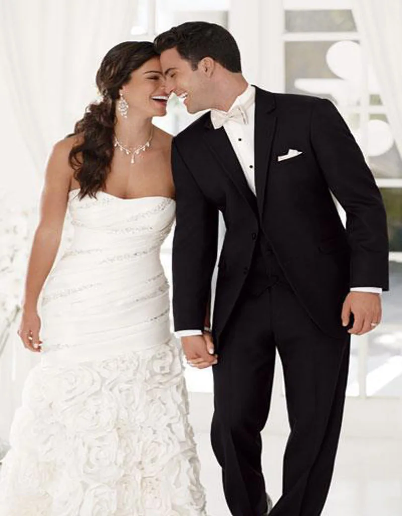 

2018 Two Buttons Groom Tuxedos Best Men Suit Custom Made Notch Lapel Wedding Groomsman/men Suits Bridegroom (jacket+pants+vest)