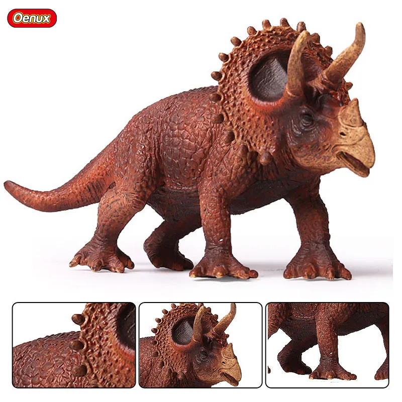 Oenux классический Трицератопс динозавр модель Юрского периода травоядные динозавры фигурки героев Brinquedo коллекция игрушек для детей