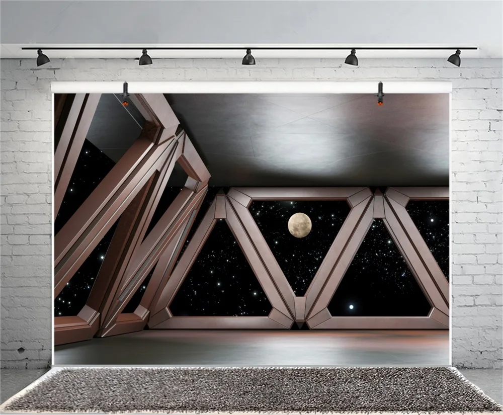 Laeacco Universe Spaceship Interior Nebula Fantasy Photography Backgrounds Customized Photographic Backdrops For Photo Studio