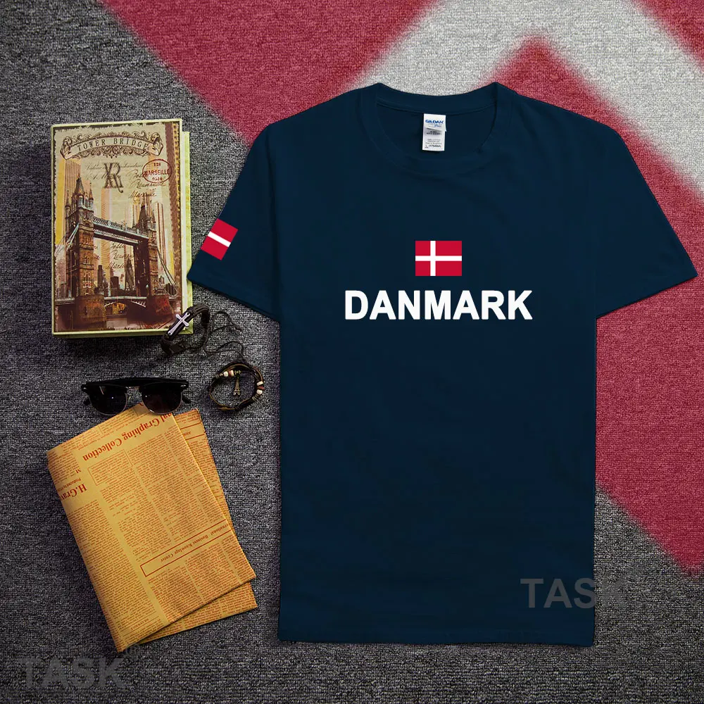 Дания мужские футболки мода 2017 jerseyes в стиле хип-хоп Наций хлопчатобумажная