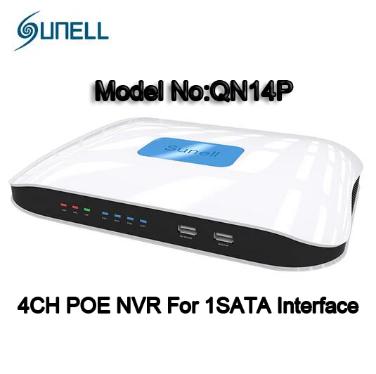 

SUNELL 4CH NVR Security Camera System Onvif, QR-Code Connection, 4 Channel 1080P IP PoE Cameras Surveillance Recorder HDMI 1SATA