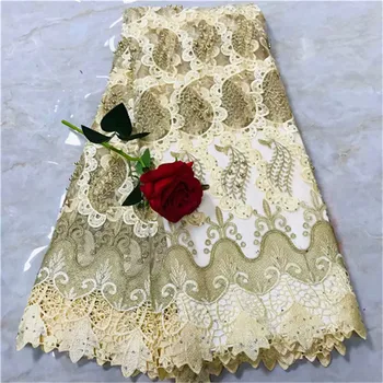 

2019 New Design Milk Silk Nigerian Lace Fabrics For Wedding Dress African Cord Lace Fabric High Quality African Swiss Voile Lace