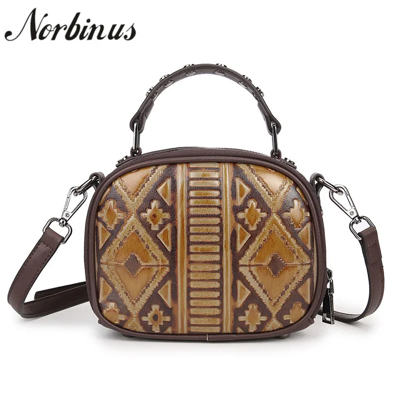 

Norbinus 2018 Fashion Women Messenger Bags Genuine Leather Handbag Female Top Handle Bags Vintage Small Back Packs Shoulder Bag