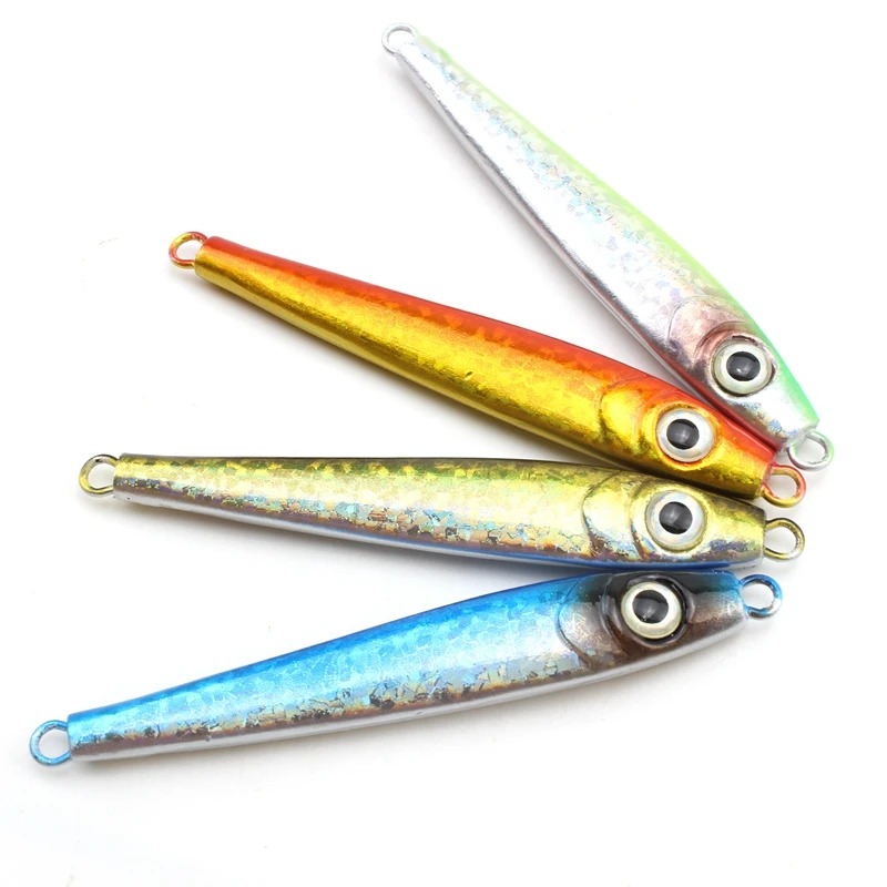 4pcs Jigging Fishing Lure 35g 7.5cm Strengthen Hook Ring Lifelike Skin