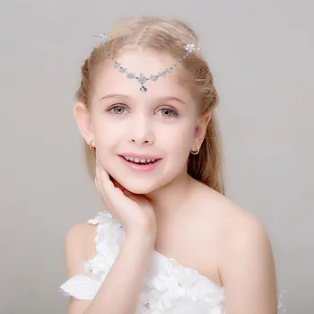 

Hair Clip+Silver Chain Pink Crystal Romantic Hair Clips for Girls Festival Hair Accessories Birthday Baby Daughter Girl
