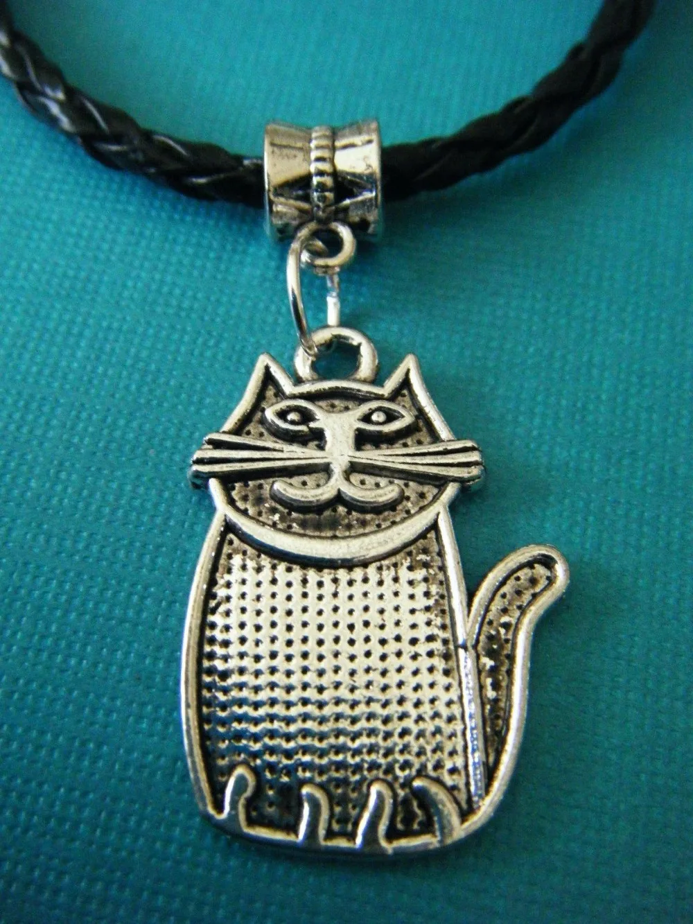 10pcs Tibetan Silver "Mr Kitty Cat" Charms Statement Collar Choker