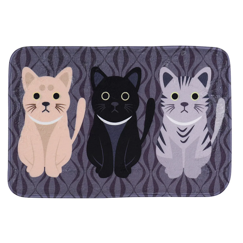 

Ouneed Pet Cat Printed Bathroom Kitchen Rugs Doormats Cat Carpet For Living Room Non-slip Mats hot sale poster Dropshipping 308Z