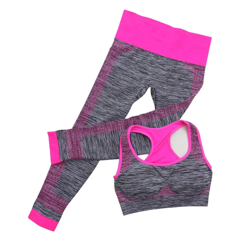 

201 Women Fitness Workout Clothing Gym Sports Running Girls Slim Leggings+Tops Women Yoga Sets Bra+Pants Sport Suit For Female