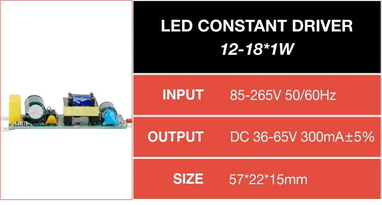 Светодиодный ПВХ постоянный Драйвер входного AC85-265V 1-3 Вт 4-7 Вт 8-12 Вт 15-18 Вт 20-24 Вт 25-36 Вт блок питания Трансформаторы чип для светодиодный светильник