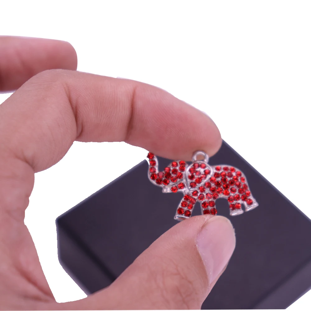Двойной нос Красный Кристалл инкрустированные металла Слон Шарм греческие буквы Дельта Сигма Тета Сорорити Общество Jewelry DST Label аксессуар
