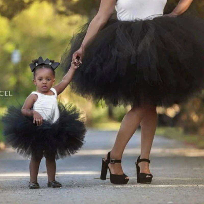 

Black Child Size Tutu Only Solid Black Great for Mommy and Me Photos Pageants Birthdays Pictures Baby Girl Skirt Customize Color