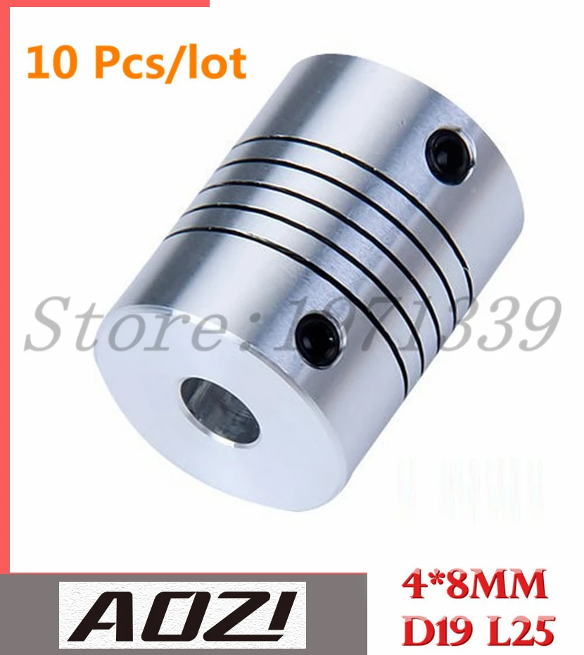 10pcs/lot New 4x8mm Shaft Coupling Flexible OD19mm*25mm 4mm 8mm For CNC Parts Stepper Motor | Обустройство дома