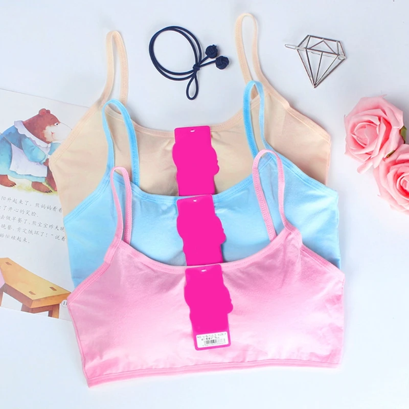 

1 Pc Young Girls Solid Soft Cotton Bra Puberty Teenage Breathable Underwear Kid Cloth High Quality New