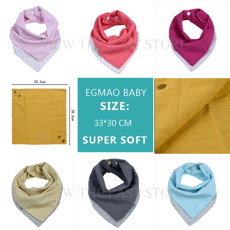 Reversible Muslin & Cotton Baby Bibs Unsiex Baby Accessories Newborn Baby Bandana Bibs Soft Toddler Triangle Scarf Unisex Bibs baby glasses