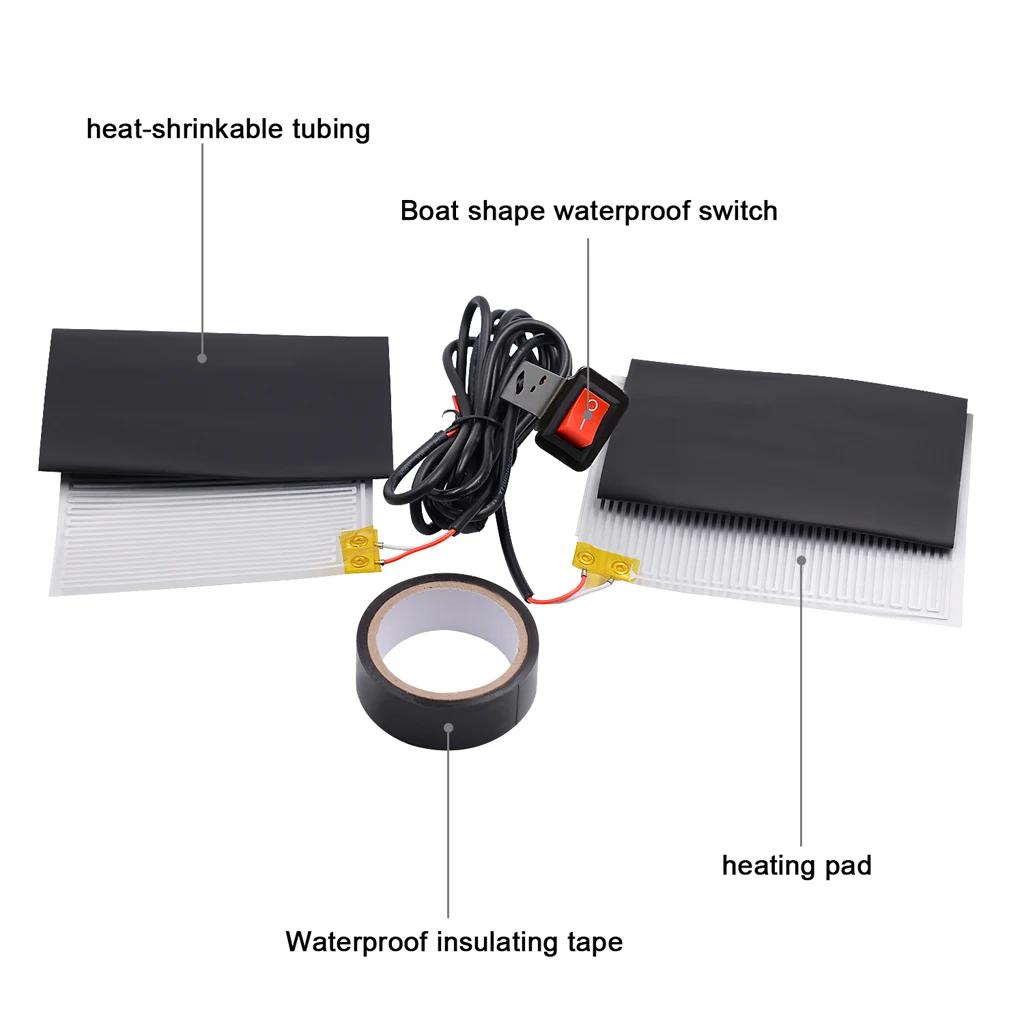Motorcycle Heated Grip Pads Handlebars ATV Scooter Grips Heater Flexible Adhesive Quick Warm Up Time