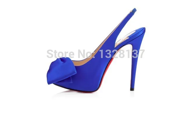 

Womens Shoe Blue Suede Thin High Heels Abnormal Heels Peep Toe Shoes Sweet Shoes Bowtie T-strap Zapatos Blancos Mujer Shoes