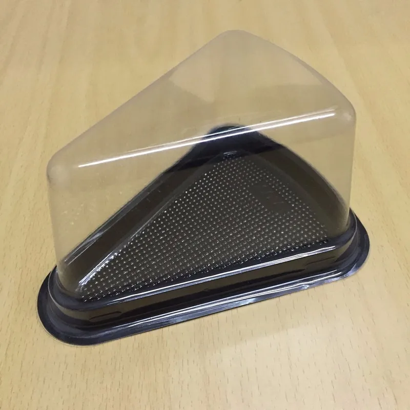 

50sets Cake Trays Mousse Cake Packaging Boxes Individual Black Plastic Bottom Transparent Cover Cake Gift Box