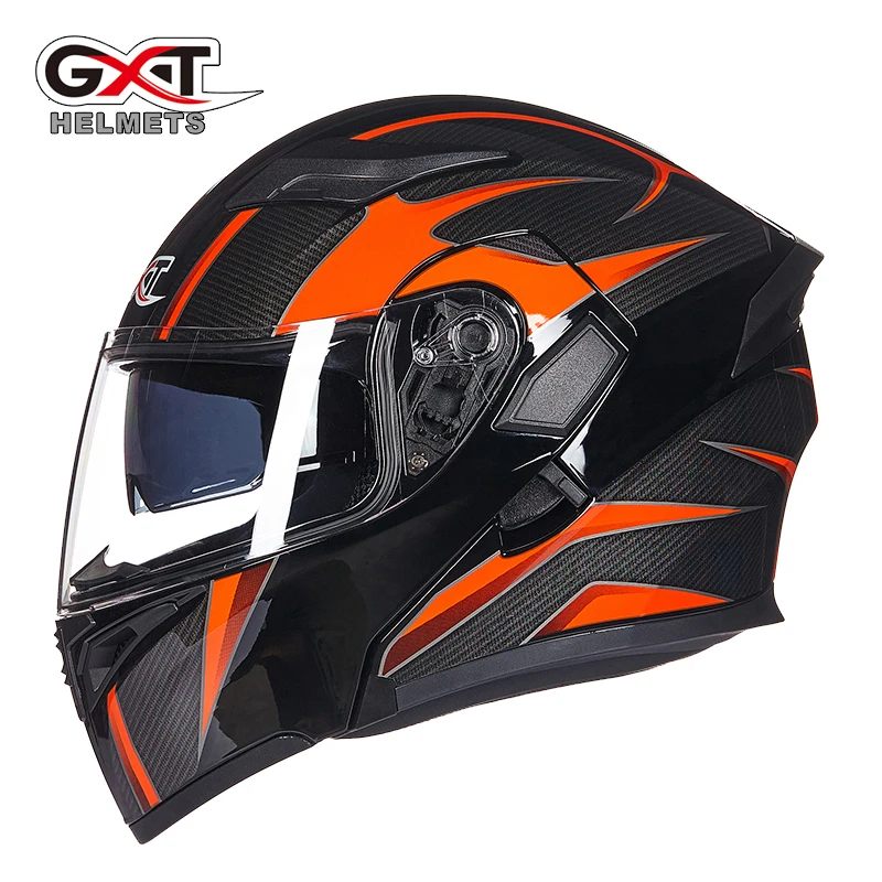 GXT флип-ап мотоциклетный шлем двойная линза анфас шлем Casco Racing Capacete с внутренним солнцезащитным козырьком можно положить bluetooth-гарнитуру - Цвет: 5
