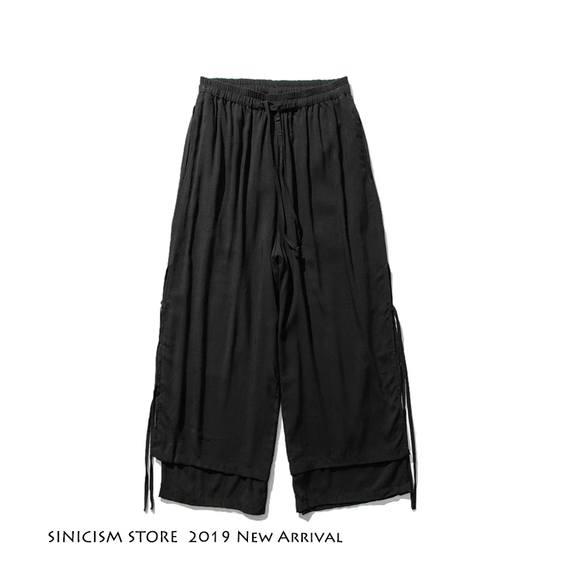 Sinicism Store 2020 мужские брюки с широкими штанинами летняя одежда из хлопка и льна