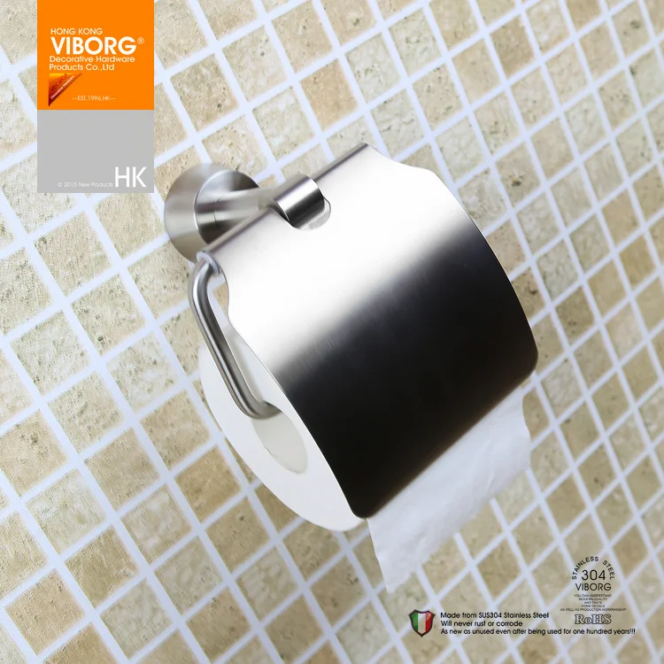 VIBORG Deluxe SUS304 Stainless Steel Tissue Paper Holder Toilet Paper Roll Holder brushed toilet paper holder toilet paper rack toilet roll holder