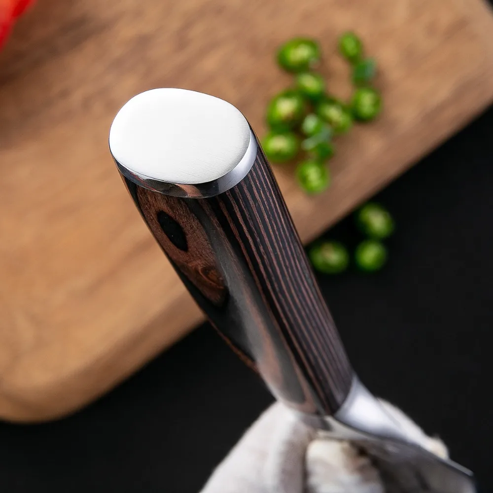 Стиль 8''Japan Santoku нож шеф-повара из нержавеющей стали, имитирующий дамасский узор, кухонный нож, нож для овощей