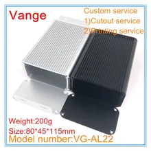 1 шт./лот алюминиевый интегрированный дизайн 6063-T5 алюминиевый ящик для инструментов diy 80*45*115 мм две панели доступны для соединительного устройства