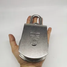 1 шт. M75 высокое качество Нержавеющая сталь Heavy Duty Сталь одно колесо поворотный подъемный канат приводной ремённой шкив