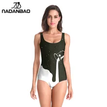 NADANBAO цельный купальник Летний сексуальный купальный костюм Galaxy Space с цифровым принтом женский купальник черный без Рукавов Пляжная одежда