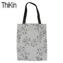 THIKIN нот Печать на холсте сумка Для женщин складные сумки для покупок дамы многоразовая эко-сумка для женщин Shopper хранения