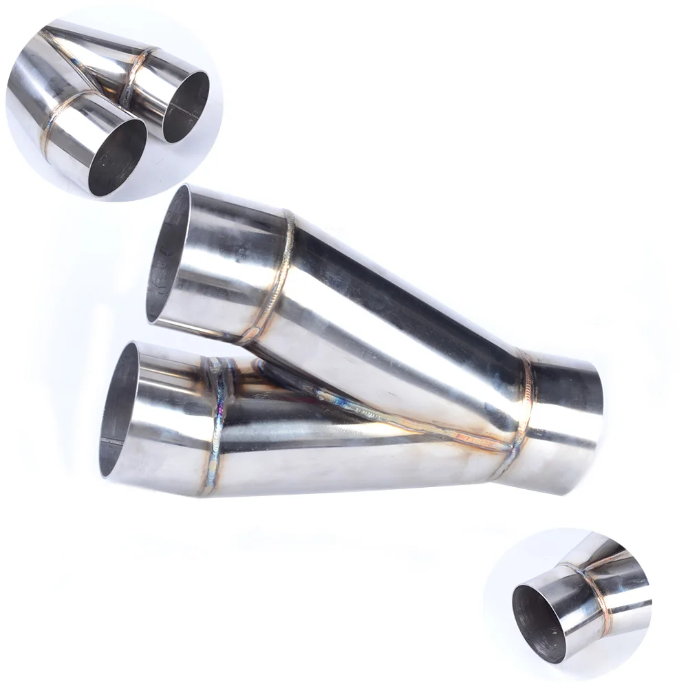 Auto Y Shape 3' Inlet 3' Double Outlet Stainless Steel Car