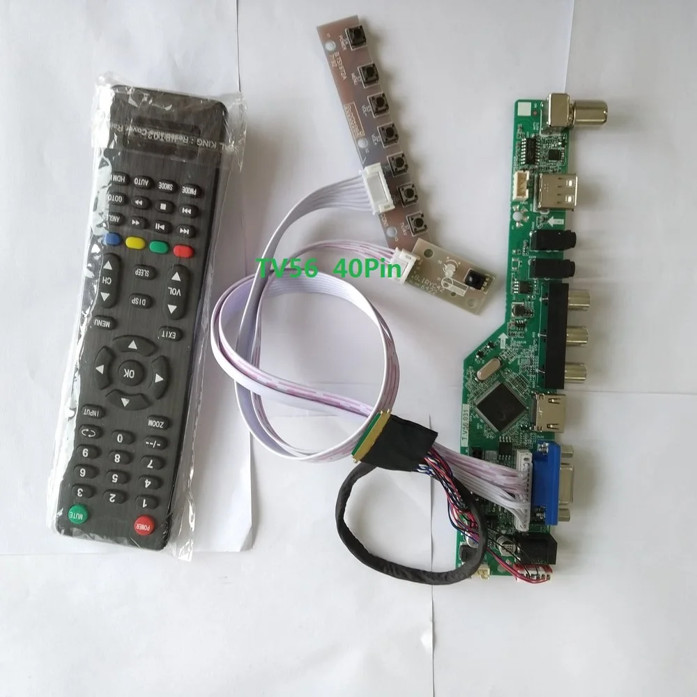 

kit for B156XW02 V6 40pin LVDS LCD LED 1366X768 Panel Screen USB HDMI TV AV 15.6" VGA remote Controller driver board