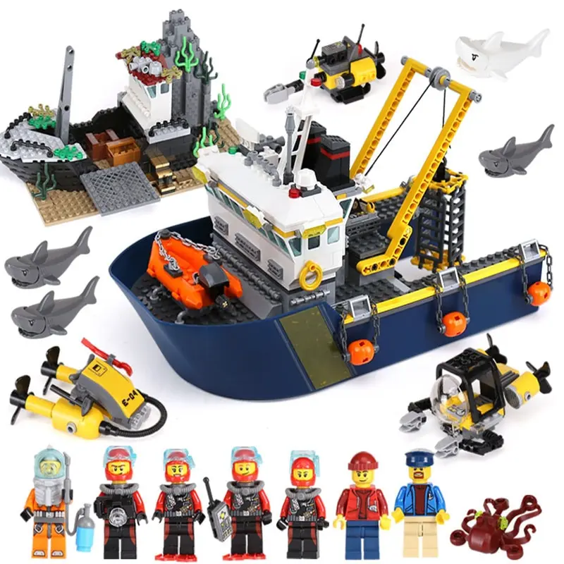 

LEPIN 02012 City Series Deepwater Exploration Vessel Children Educational Building Blocks Bricks Toys Model LegoINGly 60095 Gift