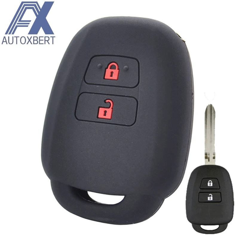 

AX 2 Button For Toyota Aqua Ractis Vitz RAV4 HiAce Land Cruiser Silicone Remote Key Case Fob Shell Cover Skin Holder 2010-2019