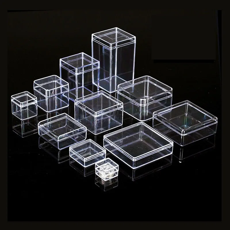 22 размера маленькие квадратные прозрачные PS пластиковые коробки для хранения для мини ювелирных изделий/бусин/поделок Чехол Контейнер дисплей упаковочная коробка