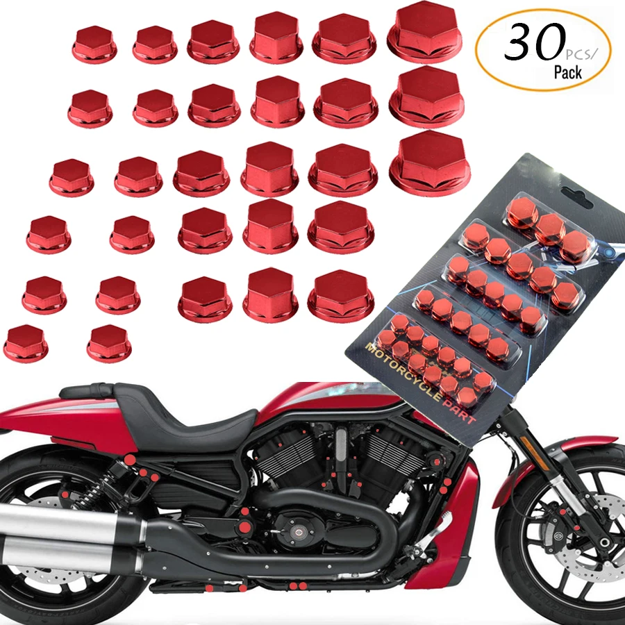 30Pcs Motorcycle Nut Bolt Cap Cover Decoration Centro Motor Bike Ornamental Molding For Yamaha Kawasaki Honda Harley BMW Suzuki (5)