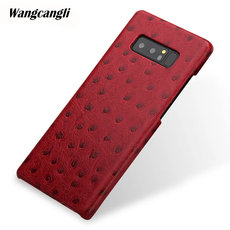 

Luxury Genuine leather phone case for iSamsung note 8 Ostrich Texture Half-pack phone case phone protection case
