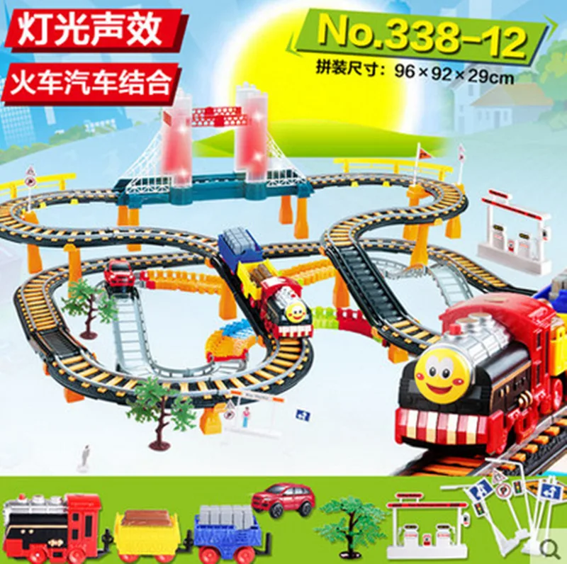 

Electric Rail Car Track Diecast Speed Racing Magical Car Race Track Children's Small Train Toy Set Boy Puzzle Car Toy 338-12