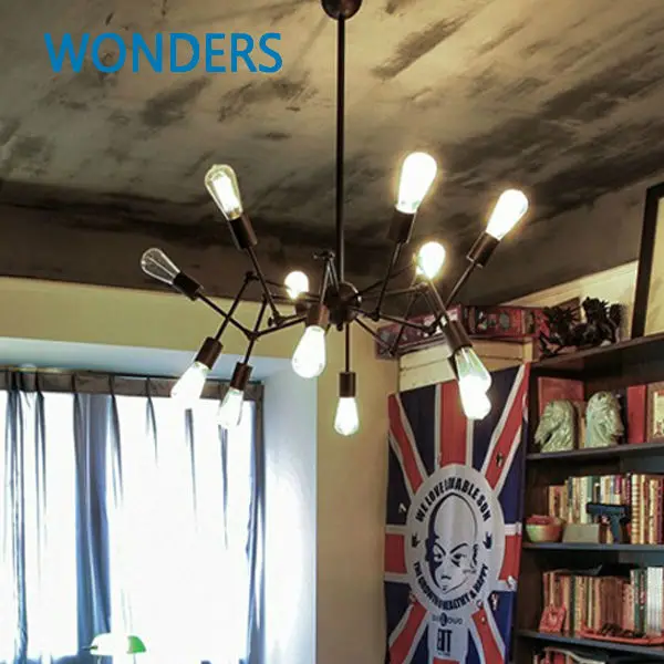 

High quality branch shape iron Reminisced pendant lamp Loft Northern Europe american vintage retro country pendant light