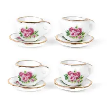 15 фарфоровый набор из… предметов чайный набор кукольный домик миниатюрные продукты Китайские розы блюда и чашка