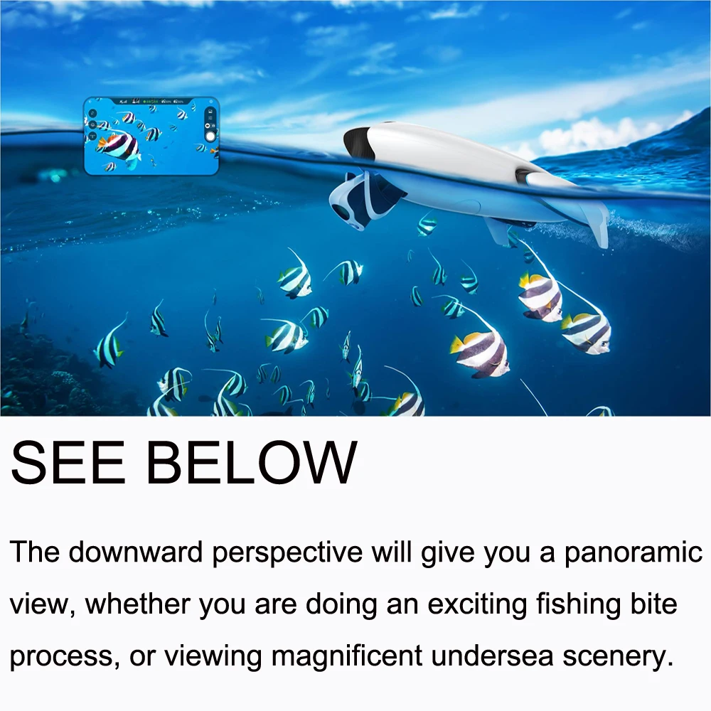  New PowerVision Powerdolphin Wizard Water Surface Drone with 4K UHD Camera Remote Controller & Mobi