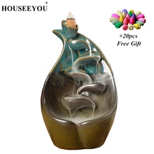 HOUSEEYOU лотоса обратного потока ладана держатель для горелки водопад керамика ароматерапия печь запах ароматические благовония дорожный курильница ремесла