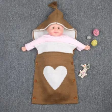 3 шт./партия, одежда для малышей хлопчатобумажное одеяльце, спальный мешок с сердечком и капюшоном, 0-12 м, sylvia 545883382647