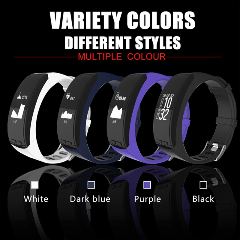 

New P5 0.96'' OLED GPS Outdoor Sport Smartband Smart Bracelet Heart Rate Monitor Altitude Temperature Measure Pedometer Bracelet