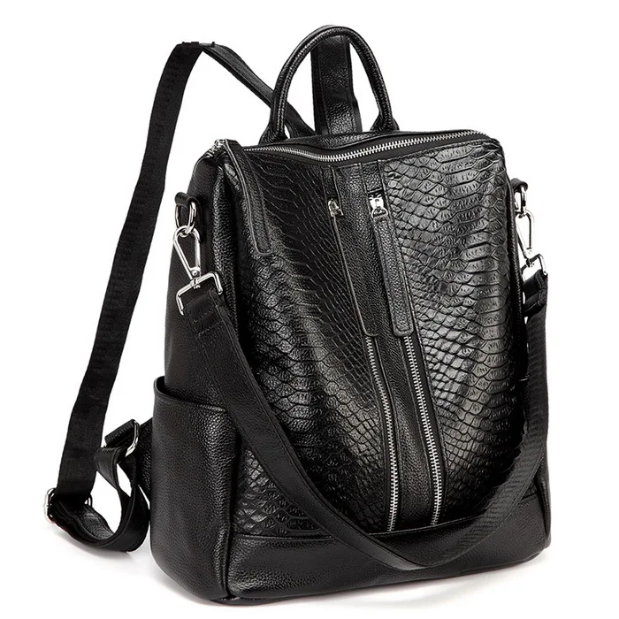 ZENCY 100% Genuine Leather Alligator Women Cowhide Classic Deign American Style Fashion Crocodile Women's Backpacks Designer Bag