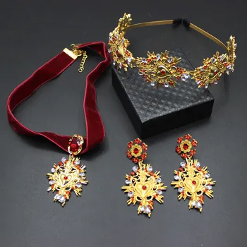 

2017 new Baroque red rope necklace hair band suit fashion hair band bridal accessories 374