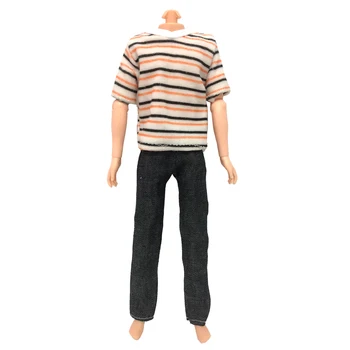 

NK 2020 One Set Prince Ken Doll Clothes Men Cool Casual Suit Fashion Wear Outfit For Barbie Friend Ken Doll Best Gift Toys 085A